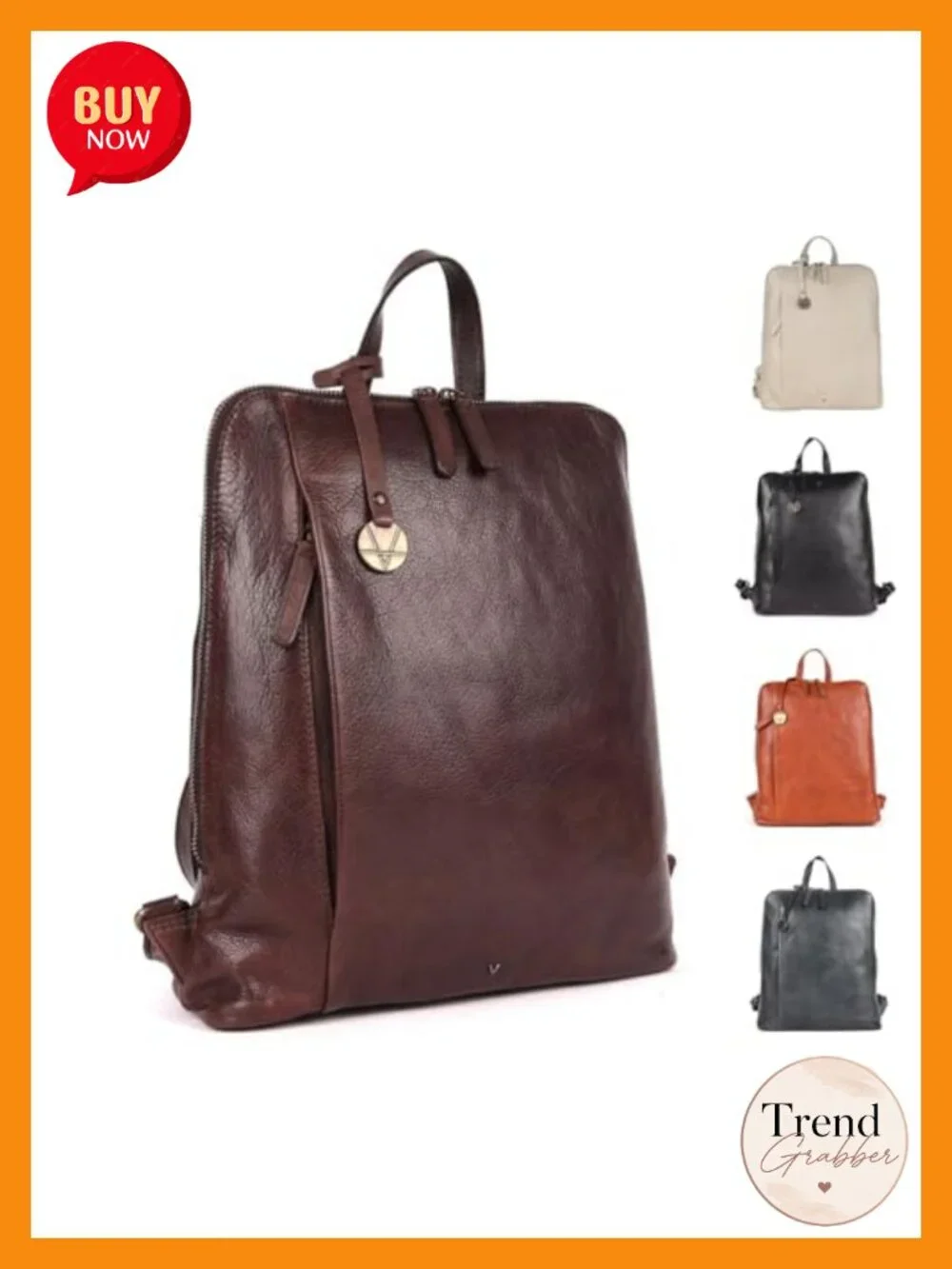 Premium Genuine Leather Suede Backpack Woven Front Everyday
